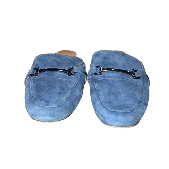 Franco Sarto Dolly Blue Suede Leather Slide Mule Shoe‎ Women's 6.5M - Picture 3 of 5